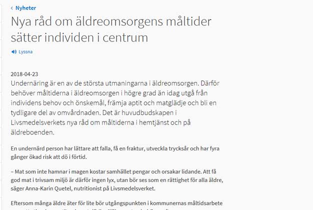 Äldreomsorgens måltider
